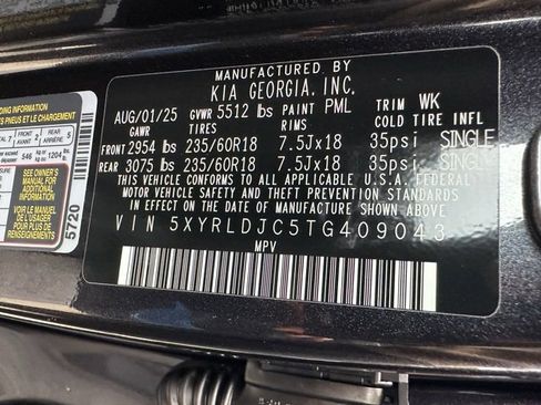 New 2026 Kia Sorento S w/ S Panoramic Sunroof Package image 44