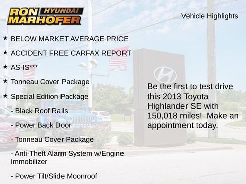 Used 2013 Toyota Highlander SE AWD/4WD image 2