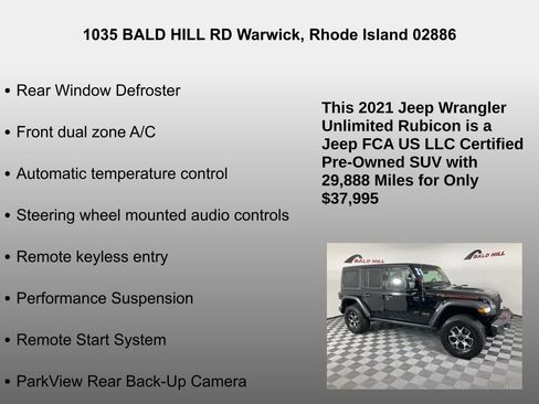 Certified 2021 Jeep Wrangler Unlimited Rubicon w/ Dual Top Group image 30