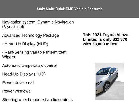 Used 2021 Toyota Venza Limited w/ Advanced Technology Package AWD/4WD image 12