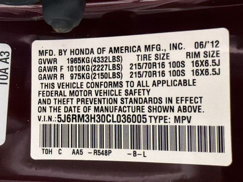 Used 2012 Honda CR-V LX image 16