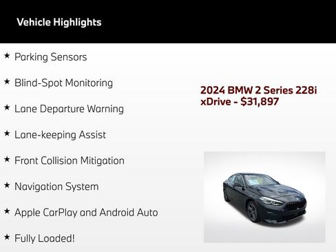 Used 2024 BMW 228i xDrive Gran Coupe AWD/4WD image 5