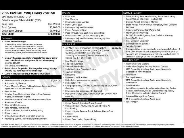 Certified 2025 Cadillac Lyriq Luxury AWD/4WD image 17