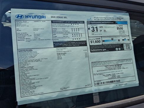 New 2026 Hyundai Venue SEL FWD image 3