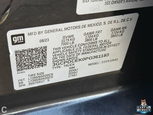 Certified 2023 Chevrolet Silverado 1500 Custom Trail Boss AWD/4WD image 32