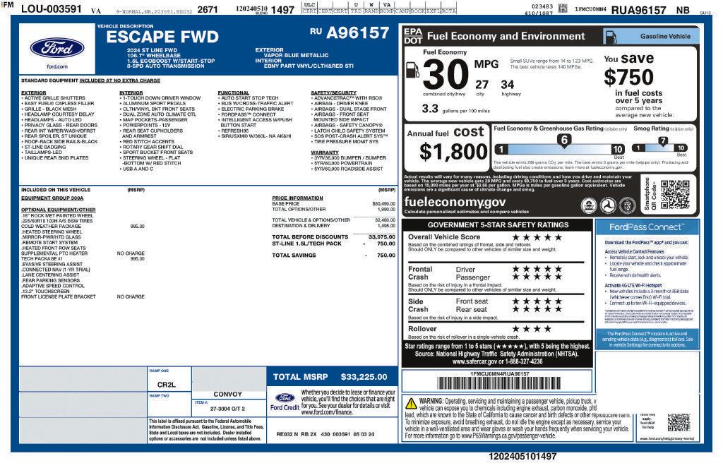 Used 2024 Ford Escape ST-Line w/ Tech Pack #1 FWD image 8