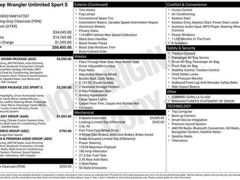 Used 2022 Jeep Wrangler Unlimited Sport w/ Sun And Sound Package image 30