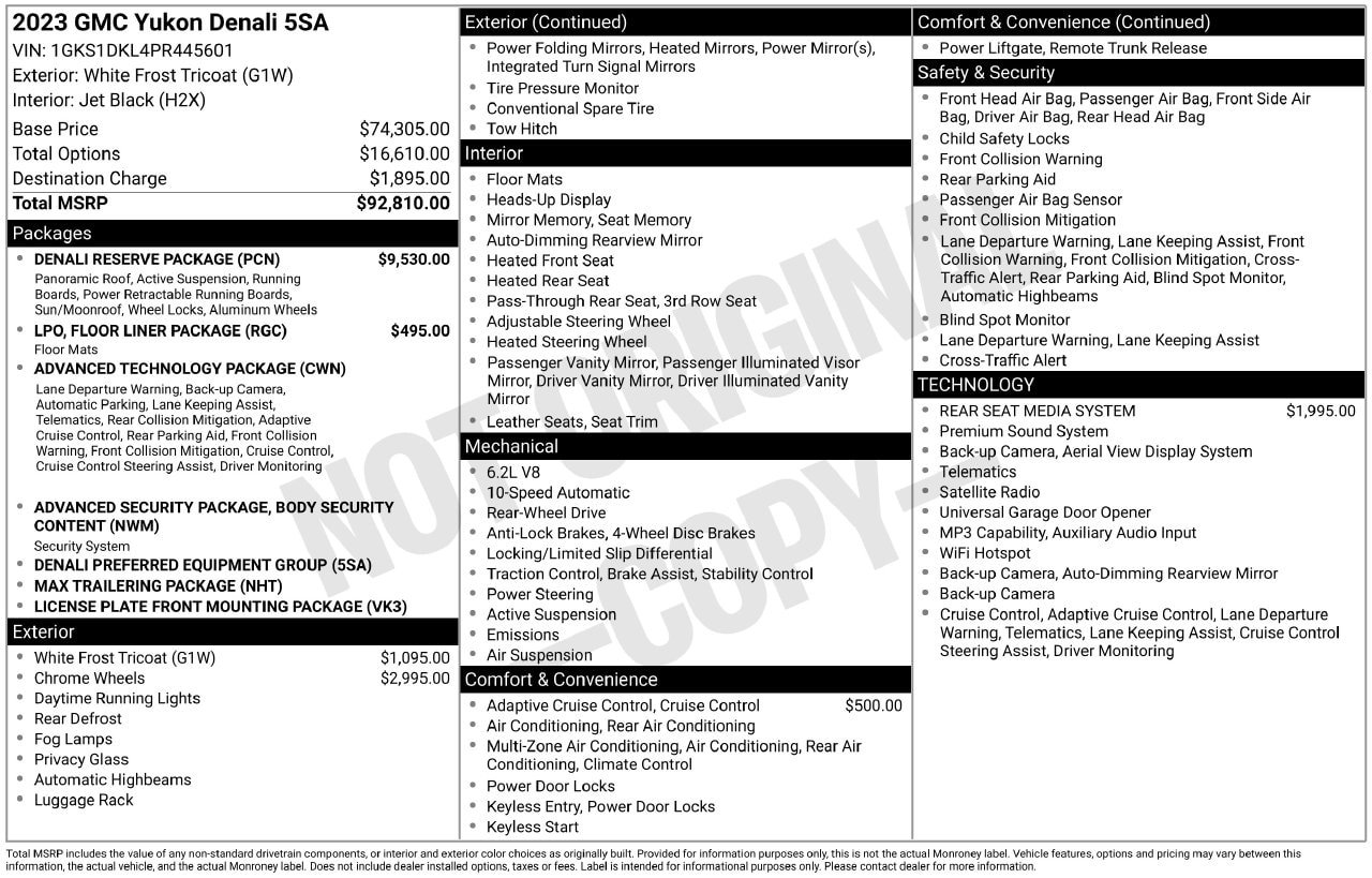 Used 2023 GMC Yukon Denali w/ Denali Reserve Package RWD image 29