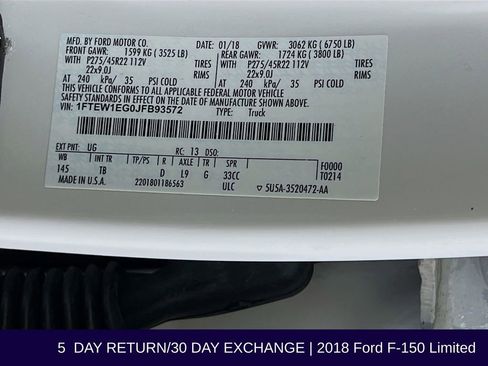 Used 2018 Ford F150 Limited w/ Trailer Tow Package image 36