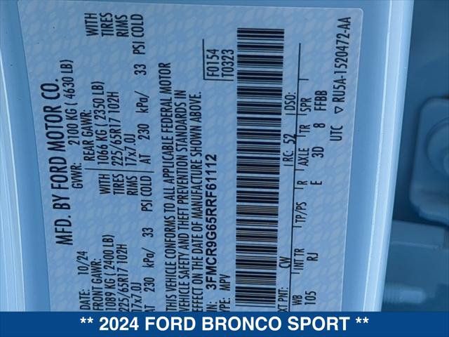 Used 2024 Ford Bronco Sport Heritage w/ Heritage Convenience Package AWD/4WD image 24