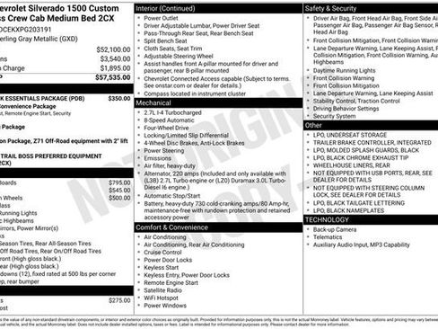 Used 2023 Chevrolet Silverado 1500 Custom Trail Boss w/ LPO, Dark Essentials Package AWD/4WD image 20