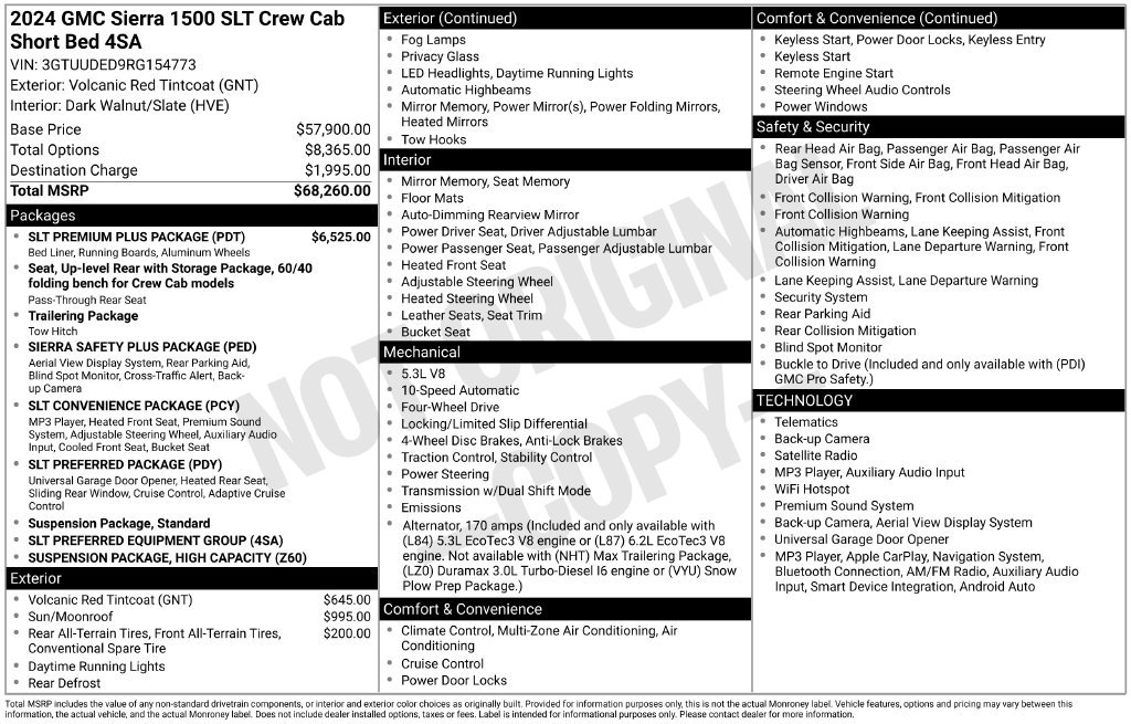 Used 2024 GMC Sierra 1500 SLT w/ SLT Premium Plus Package AWD/4WD image 38