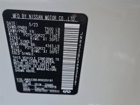 Certified 2024 INFINITI QX80 Sensory w/ Cargo Package image 44