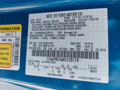 Certified 2021 Ford Mustang GT Premium w/ GT Performance Package image 33