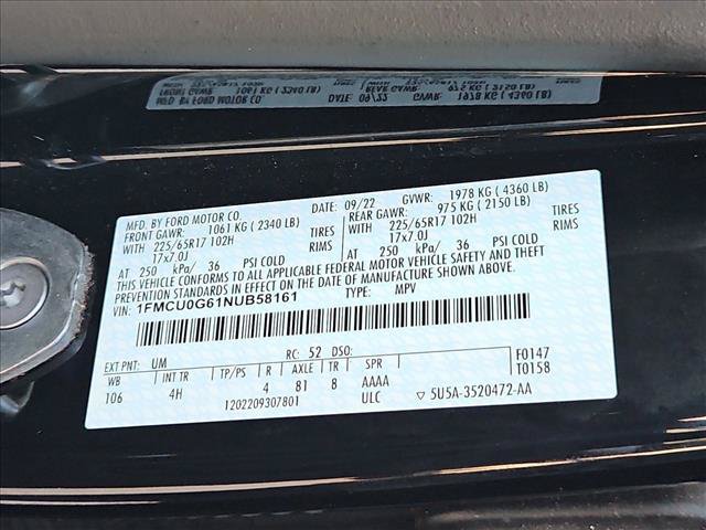 Used 2022 Ford Escape SE w/ Convenience Package FWD image 20
