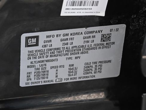 Used 2022 Chevrolet Trax LS w/ Tint and Cruise Package AWD/4WD image 16