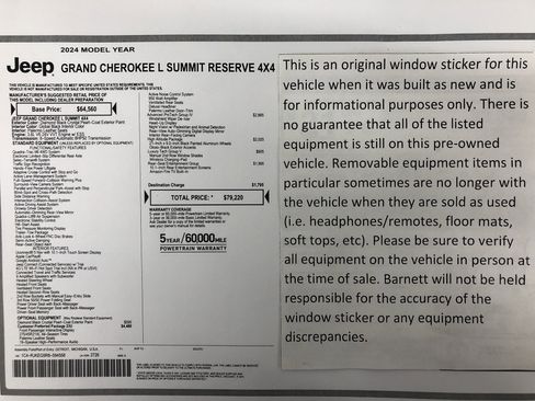 Certified 2024 Jeep Grand Cherokee L Summit image 2