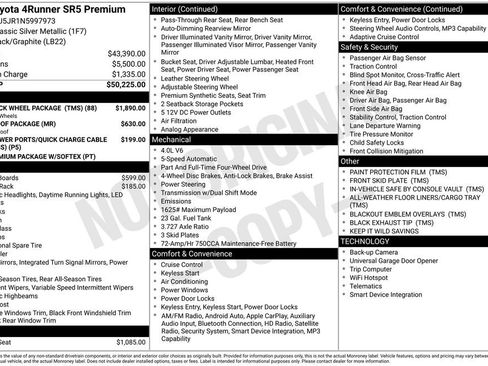 Used 2022 Toyota 4Runner SR5 Premium w/ TRD Black Wheel Package (TMS) AWD/4WD image 17