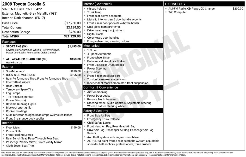 Used 2009 Toyota Corolla S w/ Sport Pkg FWD image 22