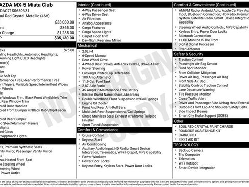 New 2025 MAZDA MX-5 Miata Club image 29