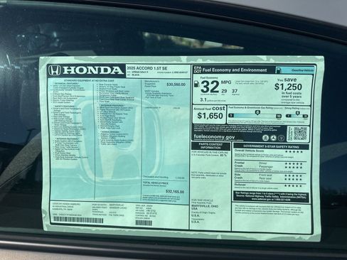 New 2025 Honda Accord SE image 9
