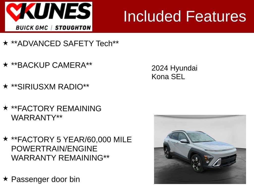 Used 2024 Hyundai Kona SEL FWD image 2