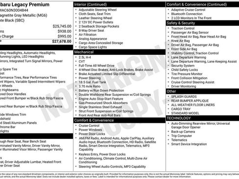 Used 2022 Subaru Legacy Premium AWD/4WD image 33