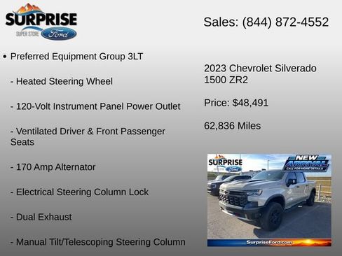 Used 2023 Chevrolet Silverado 1500 ZR2 w/ Technology Package AWD/4WD image 17