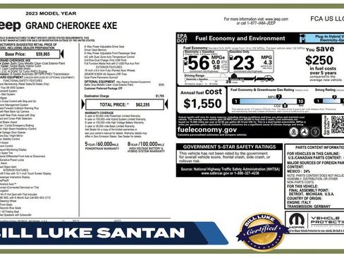Used 2023 Jeep Grand Cherokee 4WD 4xe image 1