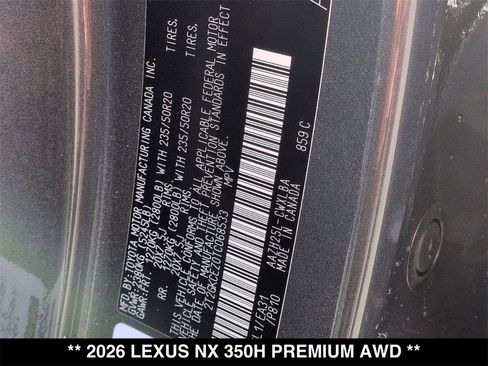 New 2026 Lexus NX 350h AWD w/ Accessory Package (2T) image 20