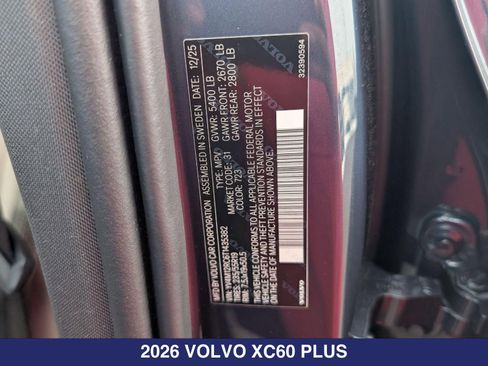New 2026 Volvo XC60 B5 Plus w/ Protection Package Premier AWD/4WD image 33