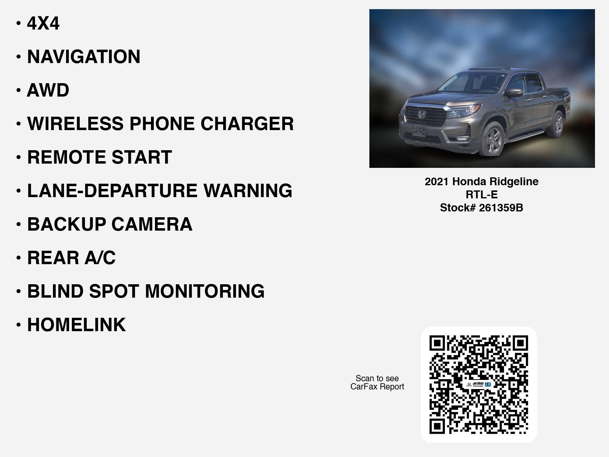 Certified 2021 Honda Ridgeline RTL-E image 35