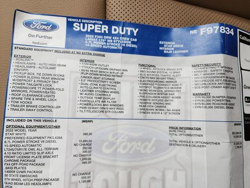 Used 2022 Ford F350 Lariat w/ Lariat Ultimate Package image 61