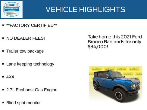 Certified 2021 Ford Bronco Badlands image 12