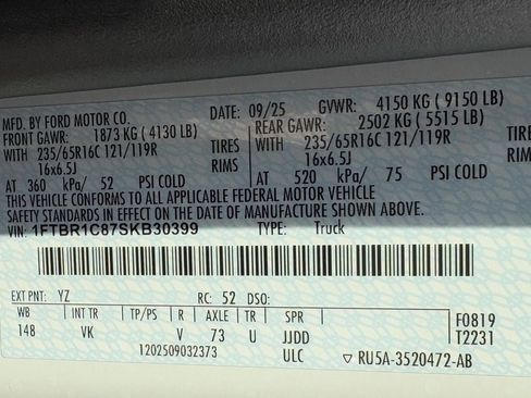 New 2025 Ford Transit 250 148 Medium Roof w/ Load Area Protection Package image 59