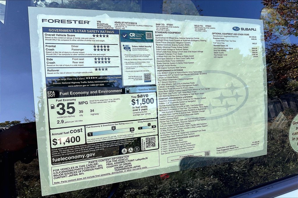 New 2026 Subaru Forester Touring AWD/4WD image 17