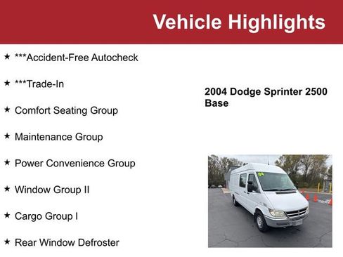 Used 2004 Dodge Sprinter 2500 w/ PWR Convenience Group image 2