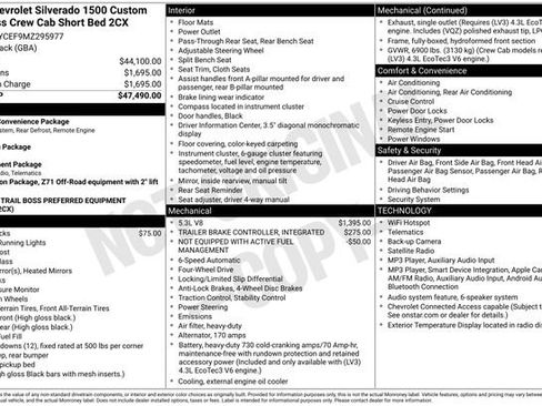 Used 2021 Chevrolet Silverado 1500 Custom Trail Boss AWD/4WD image 34