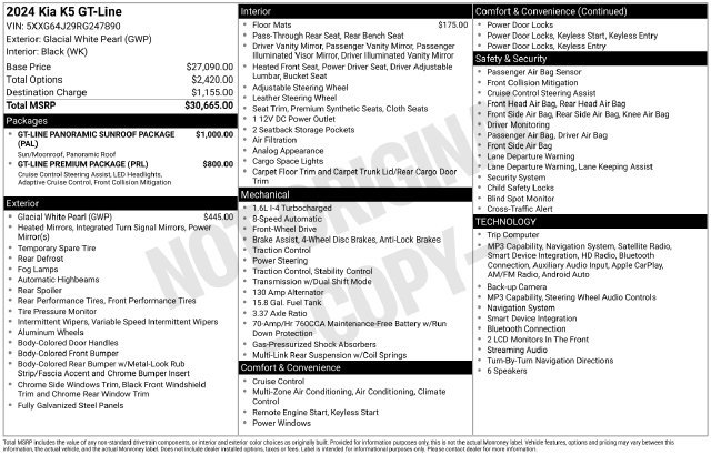 Certified 2024 Kia K5 GT-Line FWD image 26