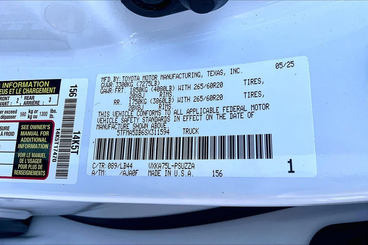 Certified 2025 Toyota Tundra 1794 Edition AWD/4WD image 33