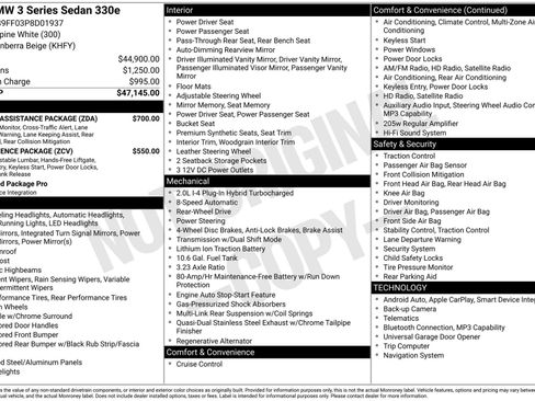 Used 2023 BMW 330e w/ Driving Assistance Package RWD image 43