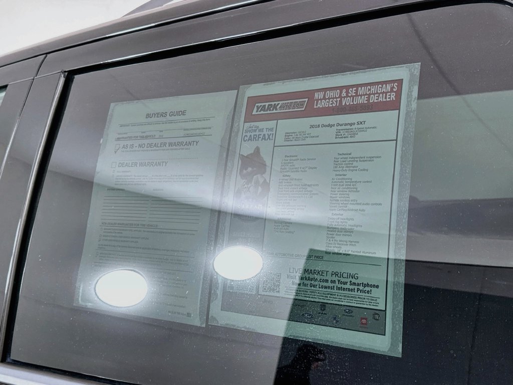 Certified 2018 Dodge Durango SXT w/ Quick Order Package 2BB AWD/4WD image 15