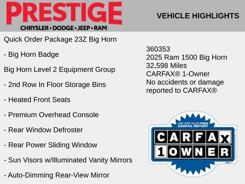 Used 2025 RAM 1500 Big Horn AWD/4WD image 2