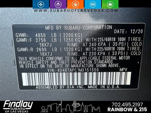 Used 2021 Subaru Outback Touring w/ Popular Package #2 image 33