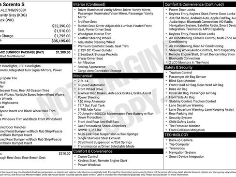 Used 2022 Kia Sorento S w/ Panoramic Sunroof Package FWD image 38