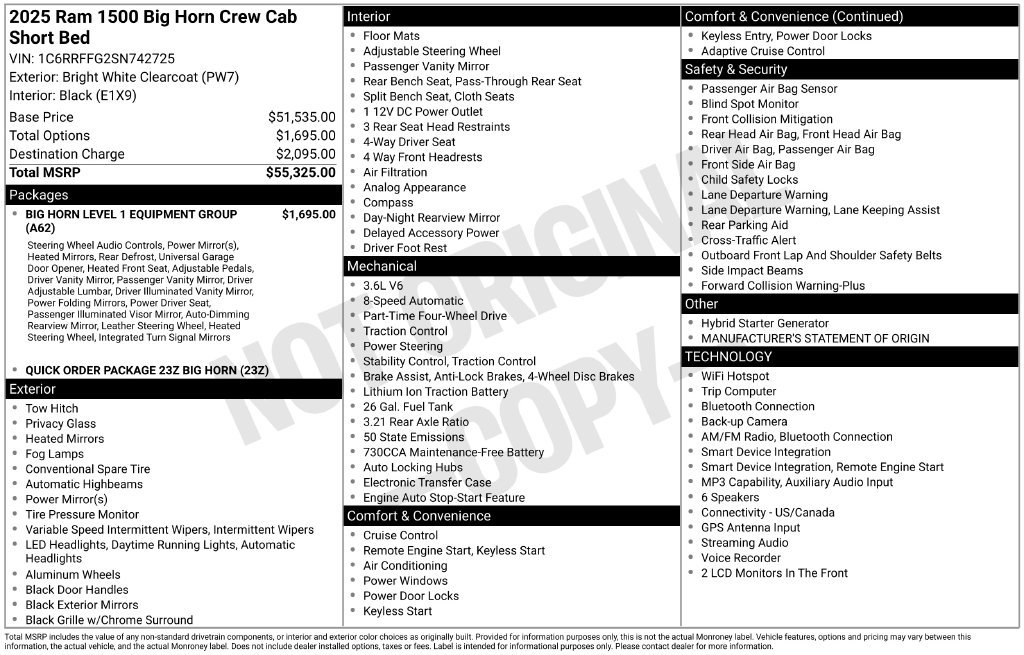Used 2025 RAM 1500 Big Horn AWD/4WD image 36