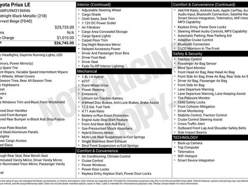 Used 2021 Toyota Prius LE FWD image 7