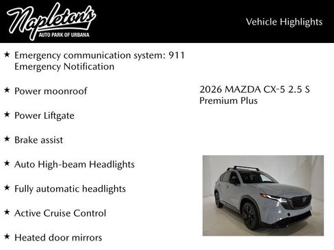 New 2026 MAZDA CX-5 2.5 S w/ Premium Plus Package AWD/4WD image 16