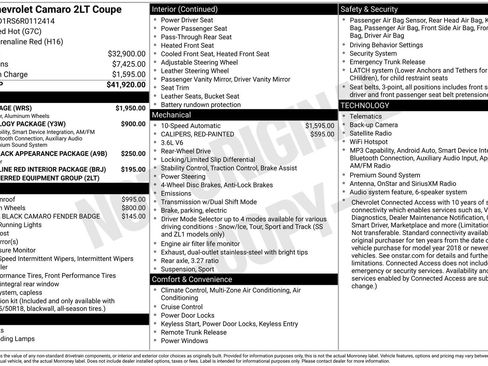 Used 2024 Chevrolet Camaro LT w/ RS Package RWD image 33