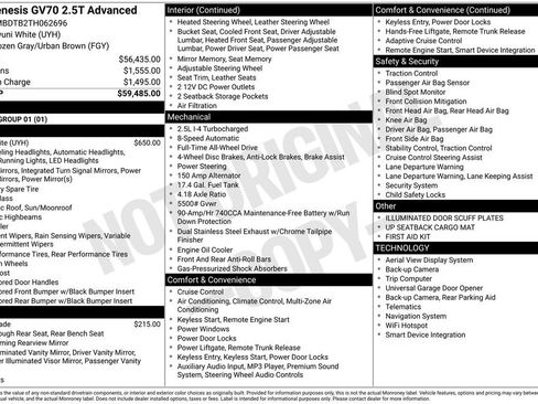 New 2026 Genesis GV70 2.5T Advanced AWD/4WD image 4